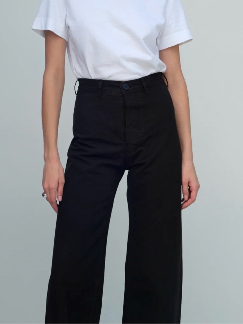 Jesse Kamm Black Button-Front Sailor Pant - Picture 2 of 5